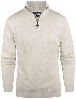 Barbour Trui Half Zip Ecru Beige