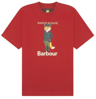 Barbour Vos T-shirt Barbour , Red , Heren - L,M