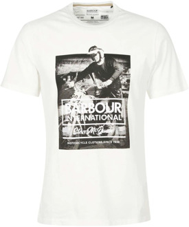 Barbour Witte T-shirts Barbour , White , Heren - 2Xl,Xl,L,M