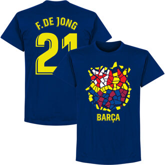 Barcelona F. De Jong 21 Gaudi Logo T-Shirt - Navy