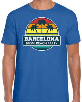 Barcelona zomer t-shirt / shirt Barcelona bikini beach party voor heren - blauw - Barcelona beach party outfit / vakantie kleding /  strandfeest shirt 2XL