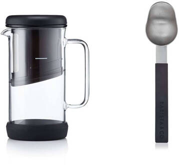 Barista & Co One Brew Cafetière met Scoop Koffie Maatschep, Giftset, Zilver