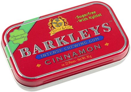 Barkleys Barkleys - Tin Cinnamon Gum 30 Gram