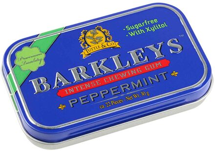 Barkleys Barkleys - Tin Peppermint Gum 30 Gram
