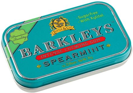 Barkleys Barkleys - Tin Spearmint Gum 30 Gram