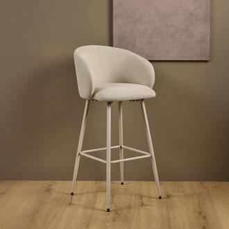 Barkruk 'Cristi' Stof, kleur Beige (zithoogte 78cm)