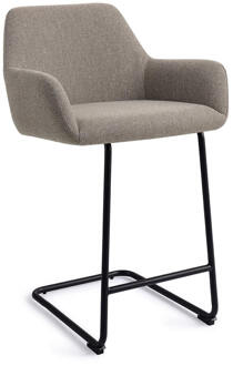 Barkruk 'Hiroo' Arch Black, kleur Foggy Fusion (zithoogte 66cm)