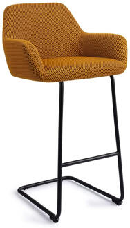 Barkruk 'Hiroo' Arch Black, kleur Groovy Garam (zithoogte 76cm)