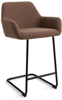 Barkruk 'Hiroo' Arch Black, kleur Rustic Rye (zithoogte 66cm)