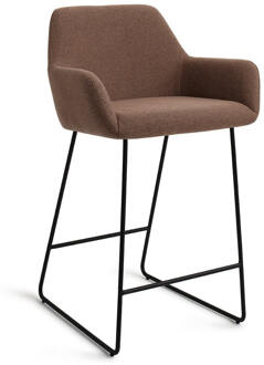 Barkruk 'Hiroo' Slide Black, kleur Rustic Rye (zithoogte 65cm)