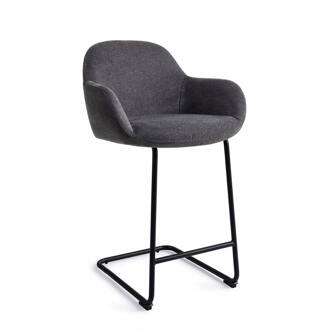 Barkruk 'Kushi' Arch Black, kleur Black-Out (zithoogte 68cm)