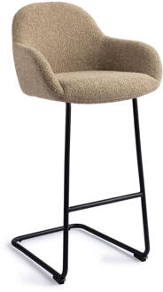 Barkruk 'Kushi' Arch Black, kleur Moss Meadow (zithoogte 78cm)