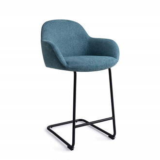 Barkruk 'Kushi' Arch Black, kleur Ocean Eyes (zithoogte 68cm)