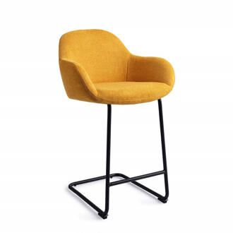 Barkruk 'Kushi' Arch Black, kleur Sweet Corn (zithoogte 68cm)