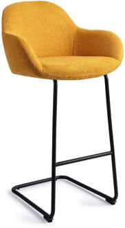 Barkruk 'Kushi' Arch Black, kleur Sweet Corn (zithoogte 78cm)