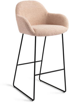 Barkruk 'Kushi' Slide Black, kleur Flax Relax (zithoogte 77cm)