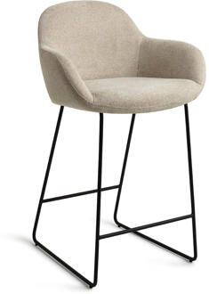 Barkruk 'Kushi' Slide Black, kleur Ivory Ivy (zithoogte 67cm)