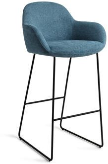 Barkruk 'Kushi' Slide Black, kleur Ocean Eyes (zithoogte 77cm)