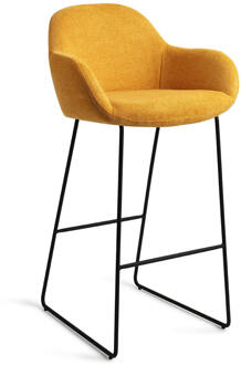 Barkruk 'Kushi' Slide Black, kleur Sweet Corn (zithoogte 77cm)