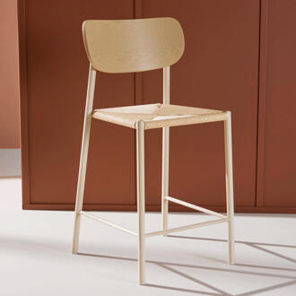 Barkruk 'Lakeithia' Rattan, kleur Whitewash/Naturel (zithoogte 67cm) Whitewash / Naturel