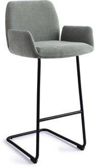 Barkruk 'Misaki' Arch Black, kleur Breezy Blue (zithoogte 75cm)