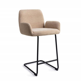 Barkruk 'Misaki' Arch Black, kleur Funky Fudge (zithoogte 66cm)