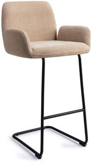 Barkruk 'Misaki' Arch Black, kleur Funky Fudge (zithoogte 76cm)