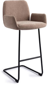 Barkruk 'Misaki' Arch Black, kleur Mocha Mist (zithoogte 76cm)