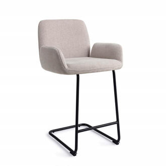 Barkruk 'Misaki' Arch Black, kleur Pretty Plaster (zithoogte 66cm)