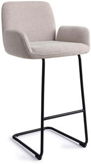 Barkruk 'Misaki' Arch Black, kleur Pretty Plaster (zithoogte 76cm)