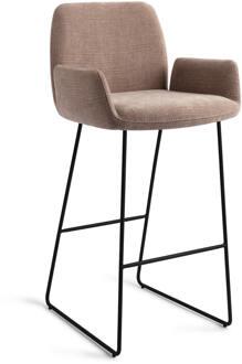 Barkruk 'Misaki' Slide Black, kleur Mocha Mist (zithoogte 75cm)