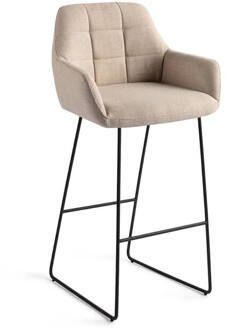 Barkruk 'Noto' Slide Black, kleur Overnight Oats (zithoogte 75cm)