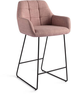 Barkruk 'Noto' Slide Black, kleur Vintage Rose (zithoogte 65cm)