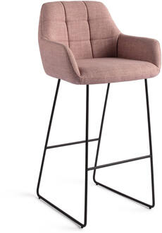 Barkruk 'Noto' Slide Black, kleur Vintage Rose (zithoogte 75cm)