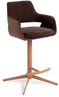 Barkruk 'Oketo' Draaibaar, kleur Chestnut Chase (zithoogte 65cm)