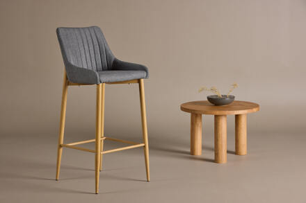 Barkruk 'Quennel' Linnenlook, kleur Donkergrijs (zithoogte 74cm)