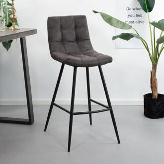 Barkruk 'Walton' (zithoogte 75cm), kleur antraciet