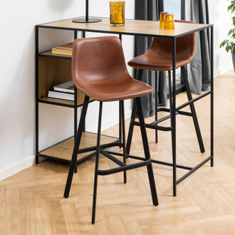 Barkruk 'Xanthe' PU, kleur Cognac (zithoogte 76.5cm)