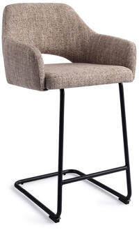 Barkruk 'Yanai' Arch Black, kleur Biscuit Beach (zithoogte 65cm)