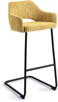 Barkruk 'Yanai' Arch Black, kleur Lemon Lines (zithoogte 75cm)