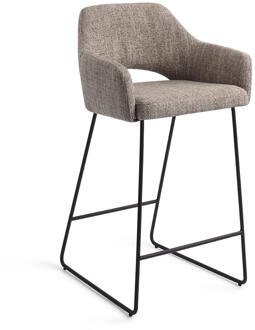 Barkruk 'Yanai' Slide Black, kleur Biscuit Beach (zithoogte 65cm)