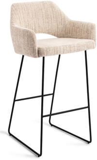 Barkruk 'Yanai' Slide Black, kleur Caramel Grid (zithoogte 75cm)