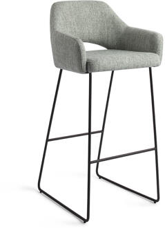 Barkruk 'Yanai' Slide Black, kleur Soft Sage (zithoogte 75cm)