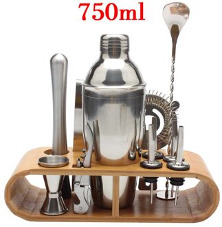 Barman Kit Met Stand Bar Set Cocktail Shaker Set Voor Drink Mengen-Bar Gereedschap Boston Shaker Beste Barman Kit voor Beginners 12stk 750ML Rack