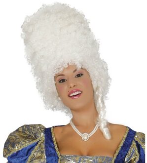 Barok verkleed pruik - wit - dames - renaissance thema verkleed accessoires