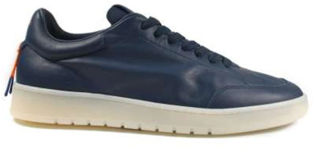 Barracuda Navy Blue Leren Sneakers met Kleuraccenten Barracuda , Blue , Heren - 40 EU