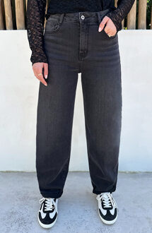 Barrel Jeans Stretch Washed Black Zwart
