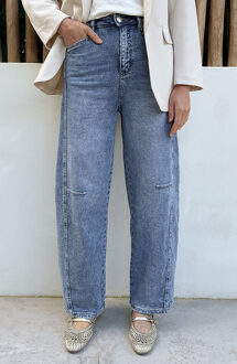 Barrel Jogger Jeans Stretch Blauw