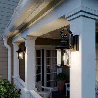 Barret buitenwandlamp, 39 cm, aluminium, bruin bruin, goud, helder