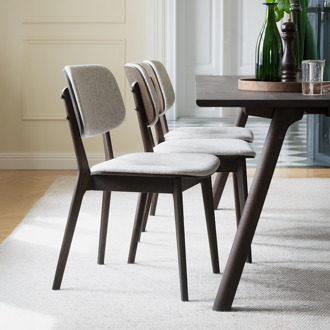 Barrett houten eetkamerstoel bruin - met beige zitting